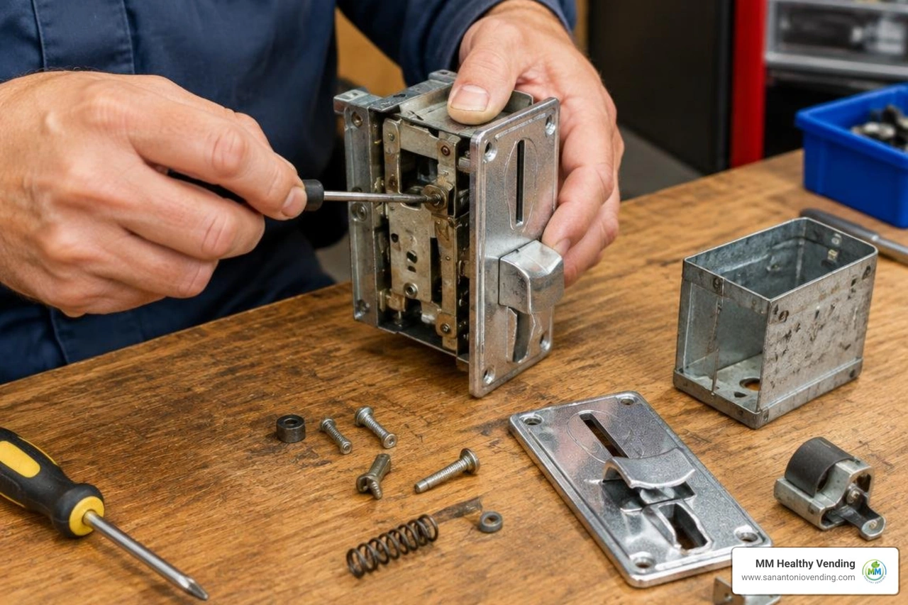 coin mechanism disassembly and cleaning coin mechanism disassembly and cleaning