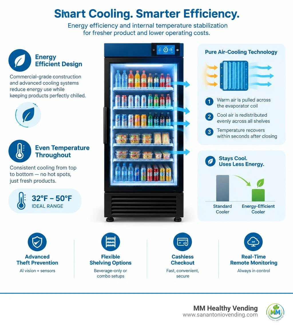 Infographic showing energy efficiency and internal temperature stabilization infographic