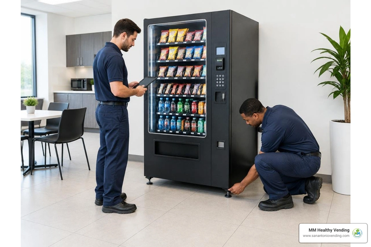 commercial vending machine installation in office