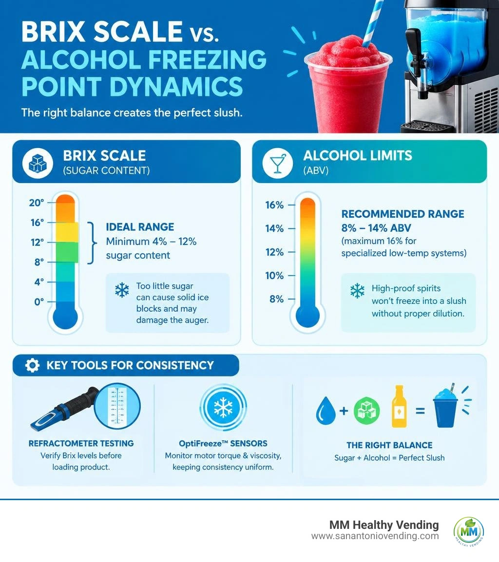 Brix scale versus alcohol freezing point dynamics infographic