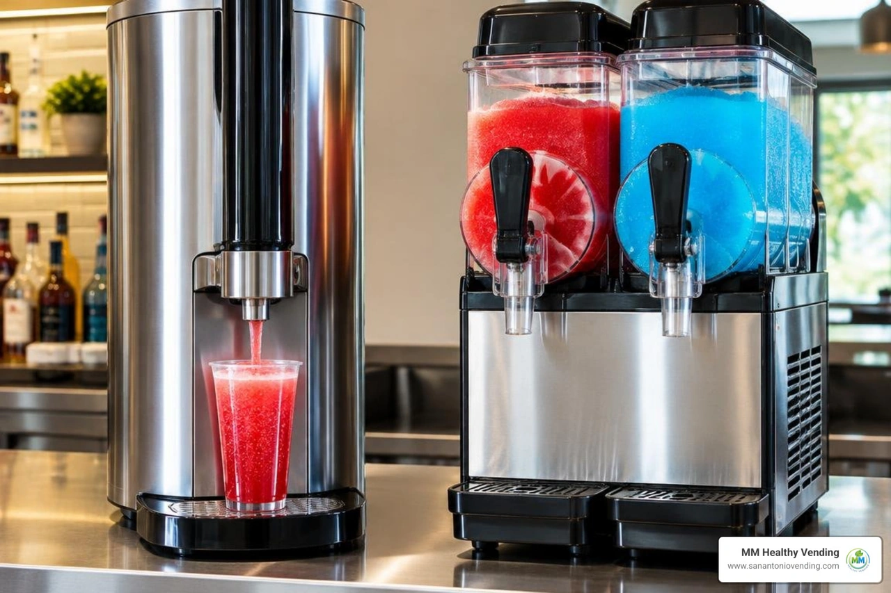 Comparison of frozen carbonated and granita dispenser barrels