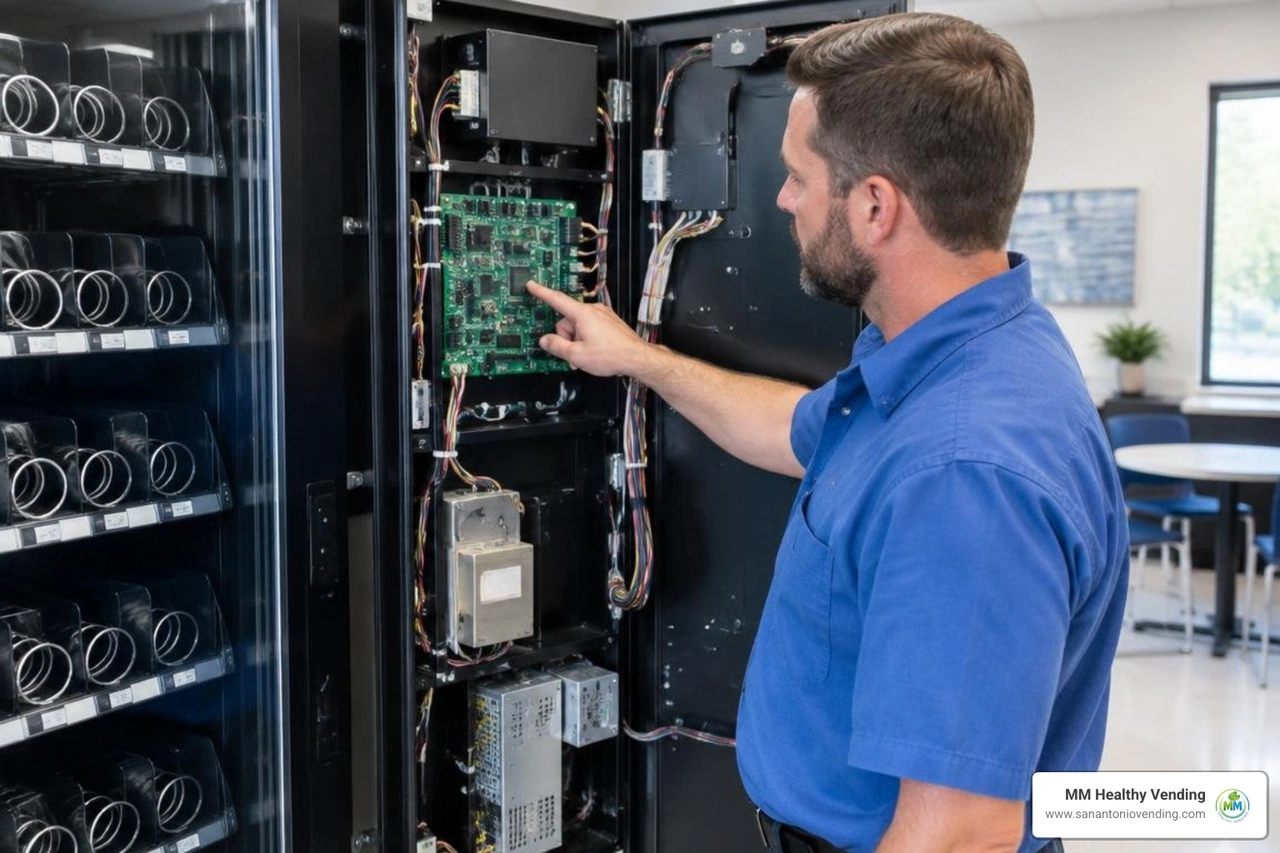 Technician accessing the Royal GIII control panel Technician accessing the Royal GIII control panel
