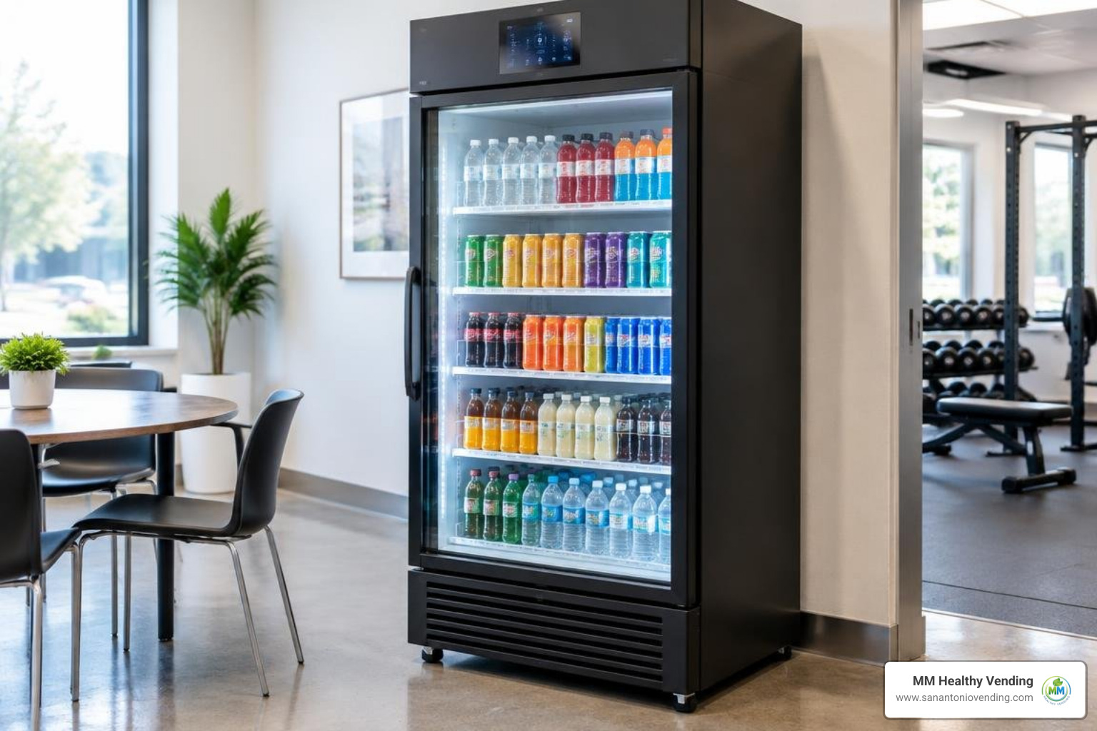 modern high-capacity smart cooler in a commercial facility modern high-capacity smart cooler in a commercial facility