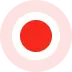 Ein roter Punkt in der Mitte umgeben von weißen und rosa konzentrischen Kreisen.