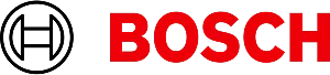 Bosch Firmenlogo in roten Großbuchstaben auf weißem Hintergrund.
