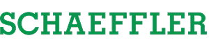 Schaeffler Schriftzug in grüner Farbe auf schwarzem Hintergrund