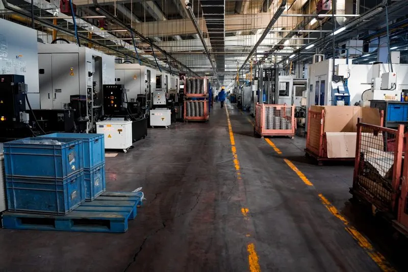 Factory floor with mixed machinery