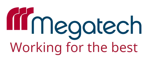 Logo Megatech s nápisem Working for the best.