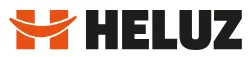 Logo společnosti HELUZ s oranžovým symbolem vlevo a černým názvem vpravo.
