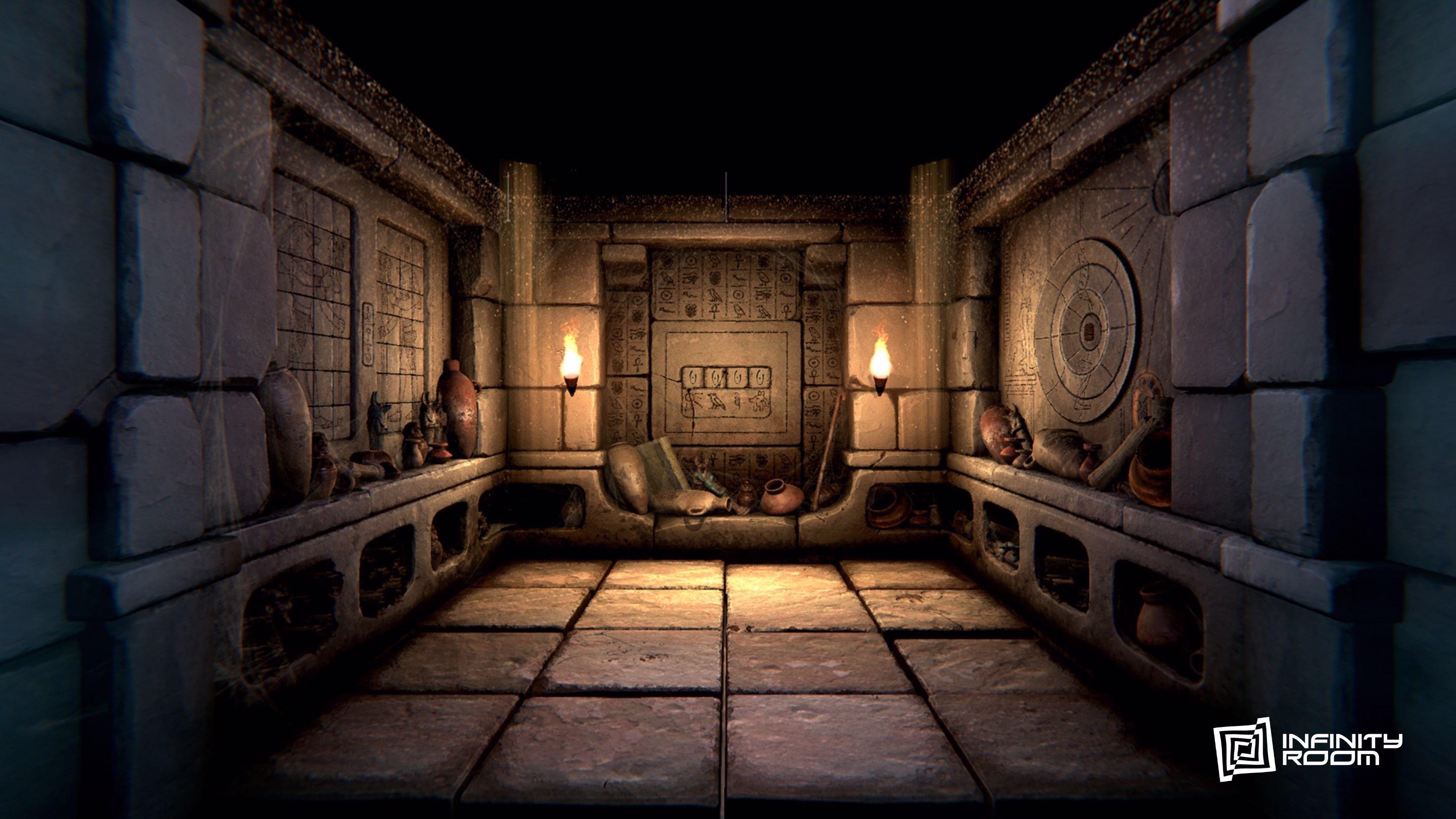 Mission Le Tombeau d'Anubis : temple égyptien piégé, escape game immersif Infinity Room
