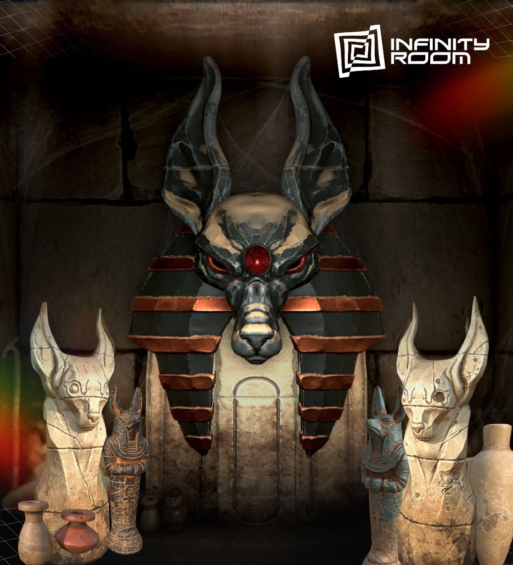 Mission Le Tombeau d'Anubis : temple égyptien piégé, escape game immersif Infinity Room