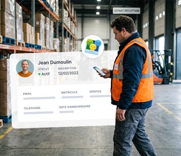 Annuaire collaborateurs Steeple avec fiches, recherche par service et photo