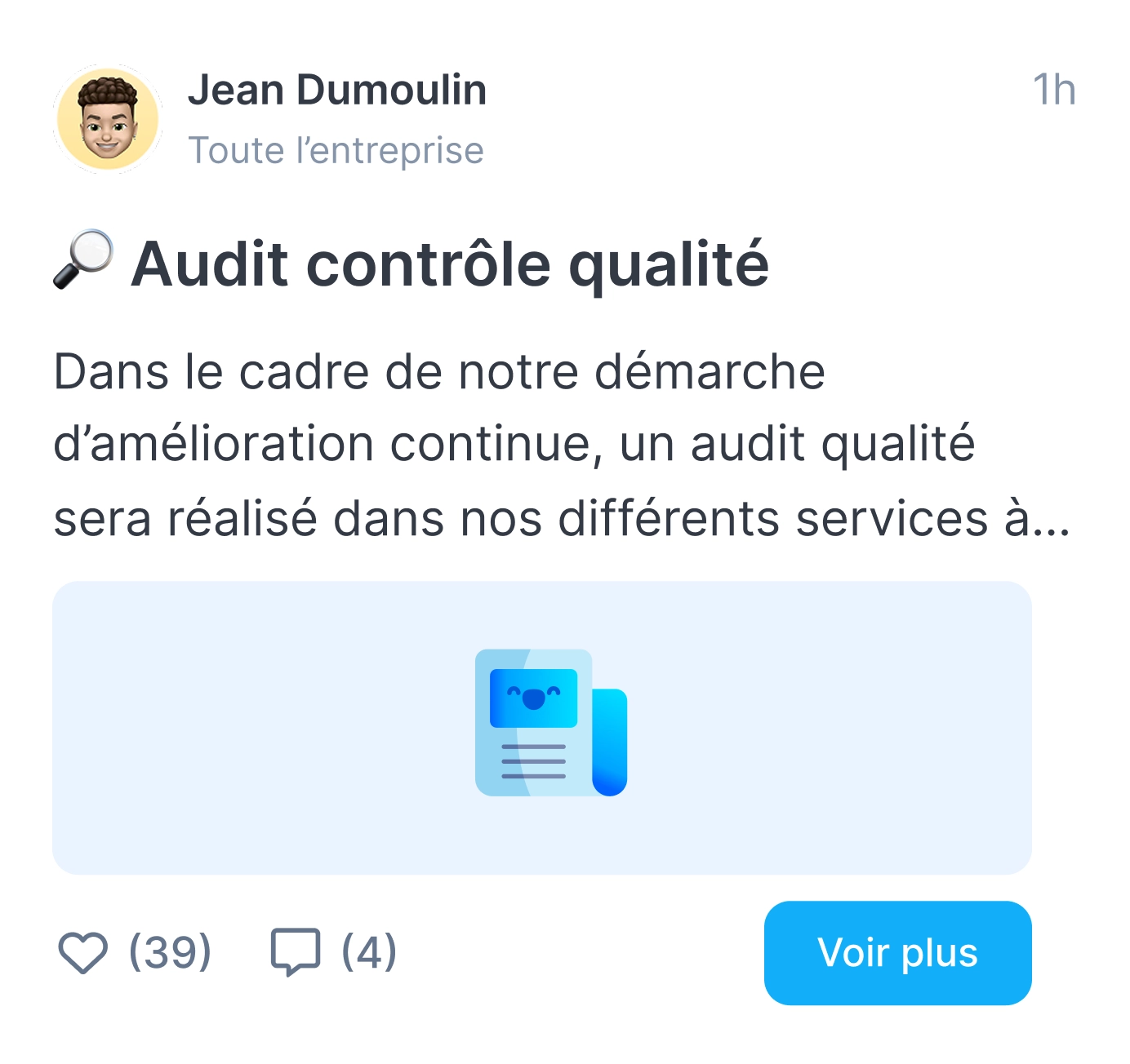 Aperçu de l'interface Steeple : communauté Mon entreprise avec les informations globales