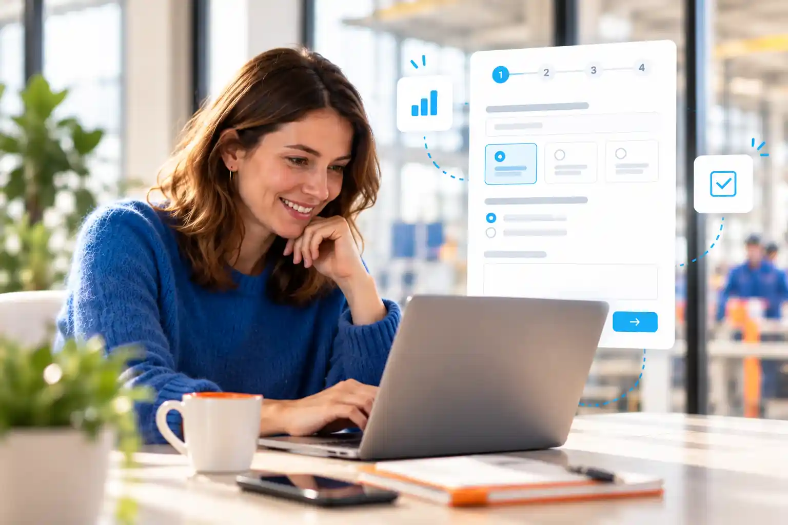 Un membre de l'équipe Steeple analyse les usages de la plateforme avec un client