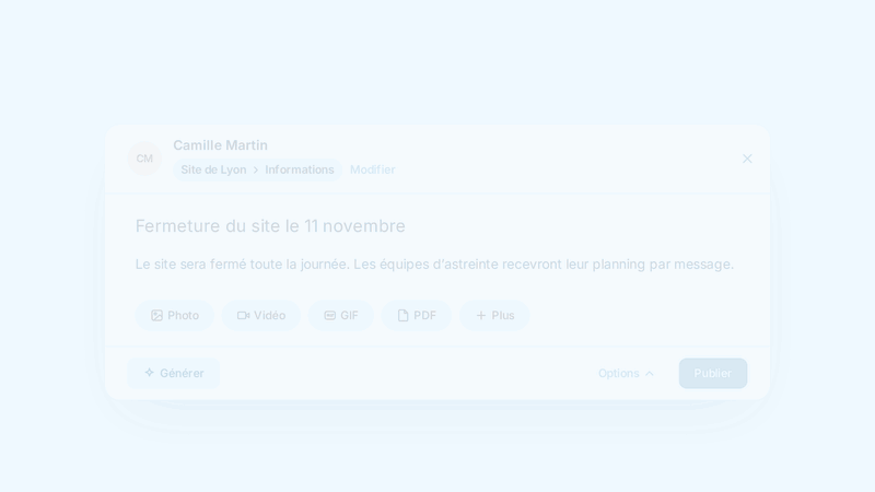 Choisissez si vos collaborateurs peuvent liker ou commenter vos publications