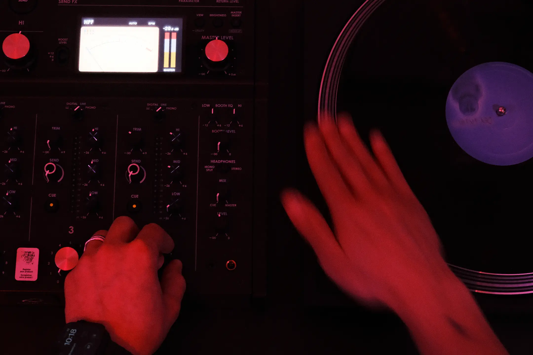 Club standard DJ booth at Signal Academy with professional equipment