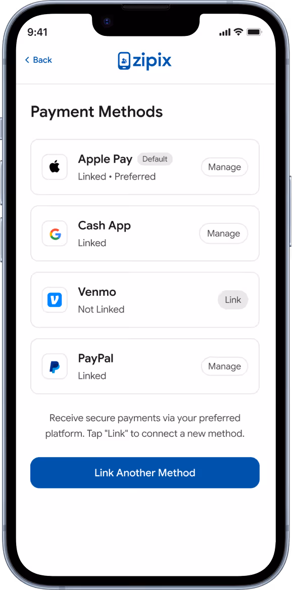 Saved Payments Method Screen