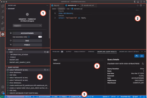 Snowflake Extension for Visual Studio Code