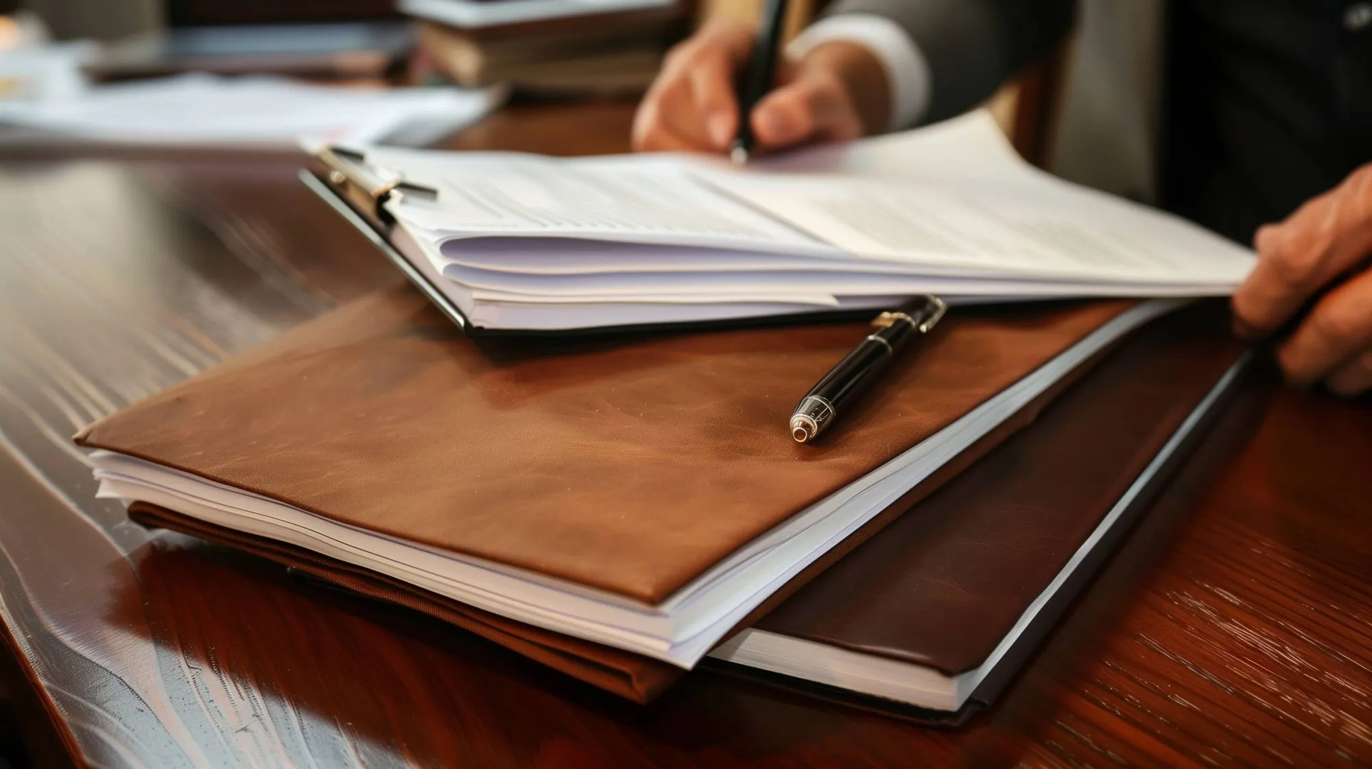 Business legal documents on the table