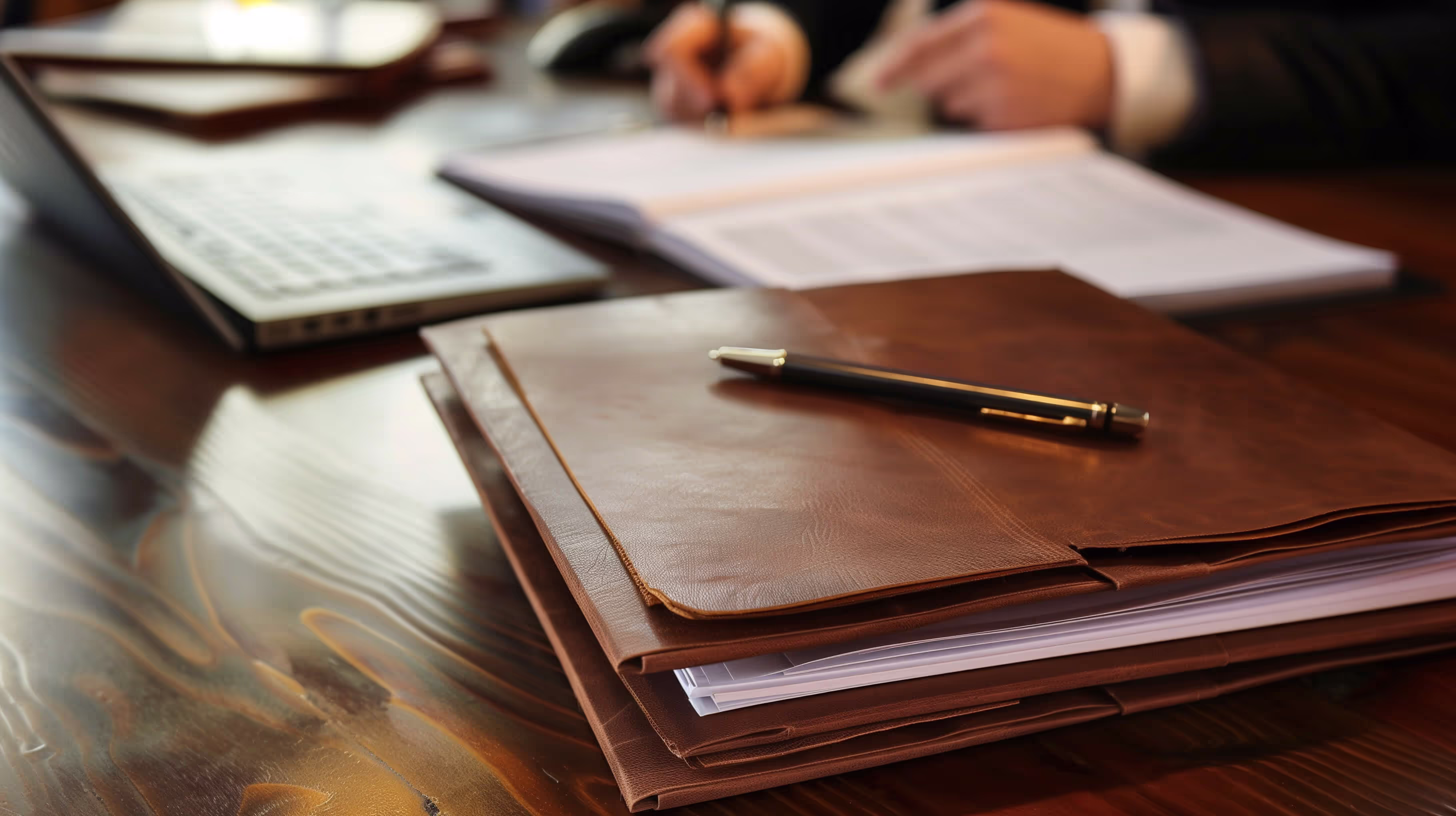 Business legal documents on the table
