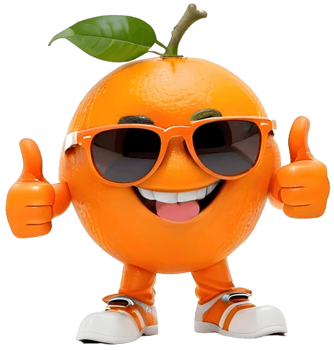Orange character mascot more