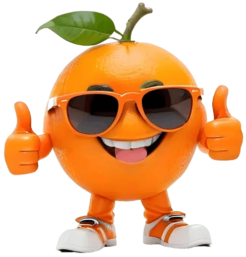 Orange character mascot more