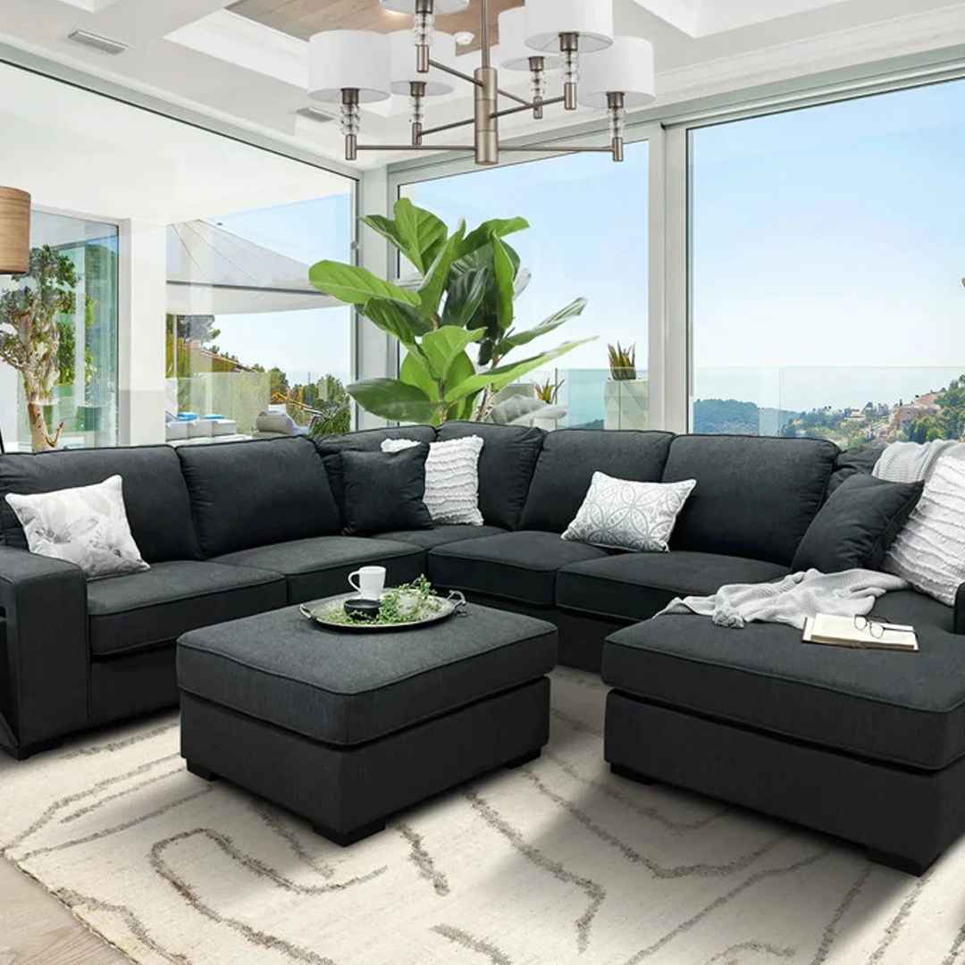 Rent to own home appliances australia orange rentals bayside corner lounge with right chaise 1