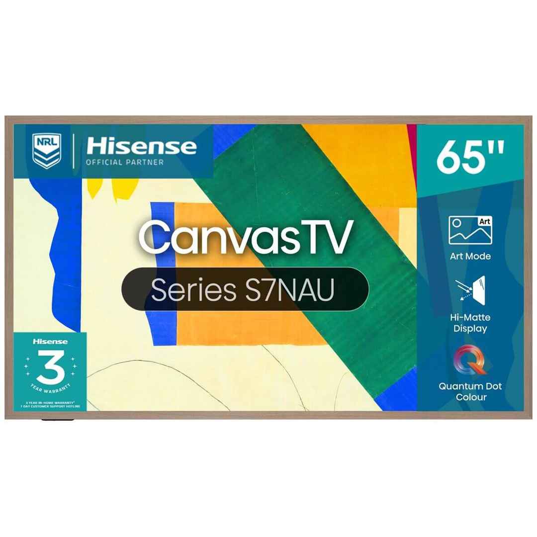 Rent to own home appliances australia orange rentals hisense 65 inch canvas s7nau 4k qled smart tv 65s7nau