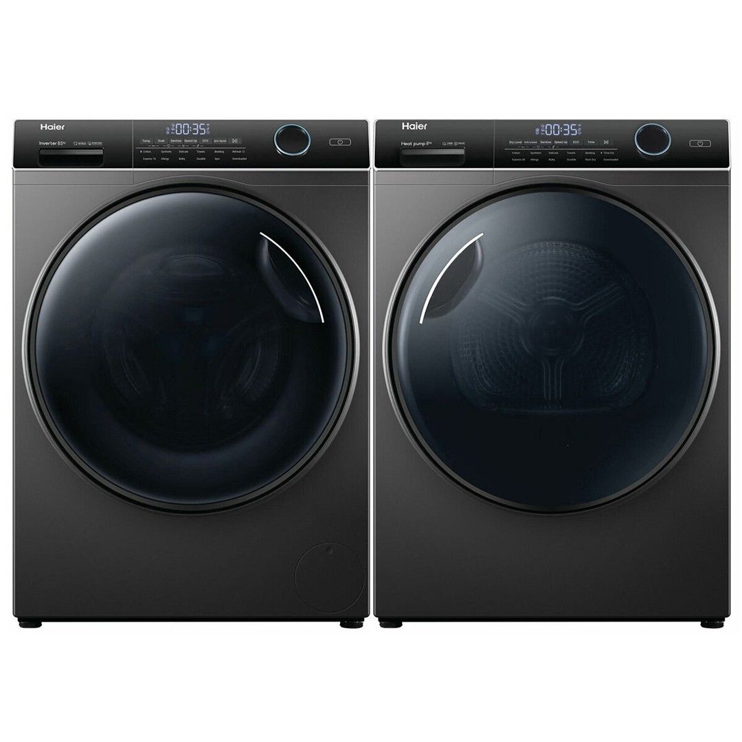 rent to own home appliances australia orange rentals haier 8 5kg front load washing machine 8kg heat pump dryer dark grey laundry package 1