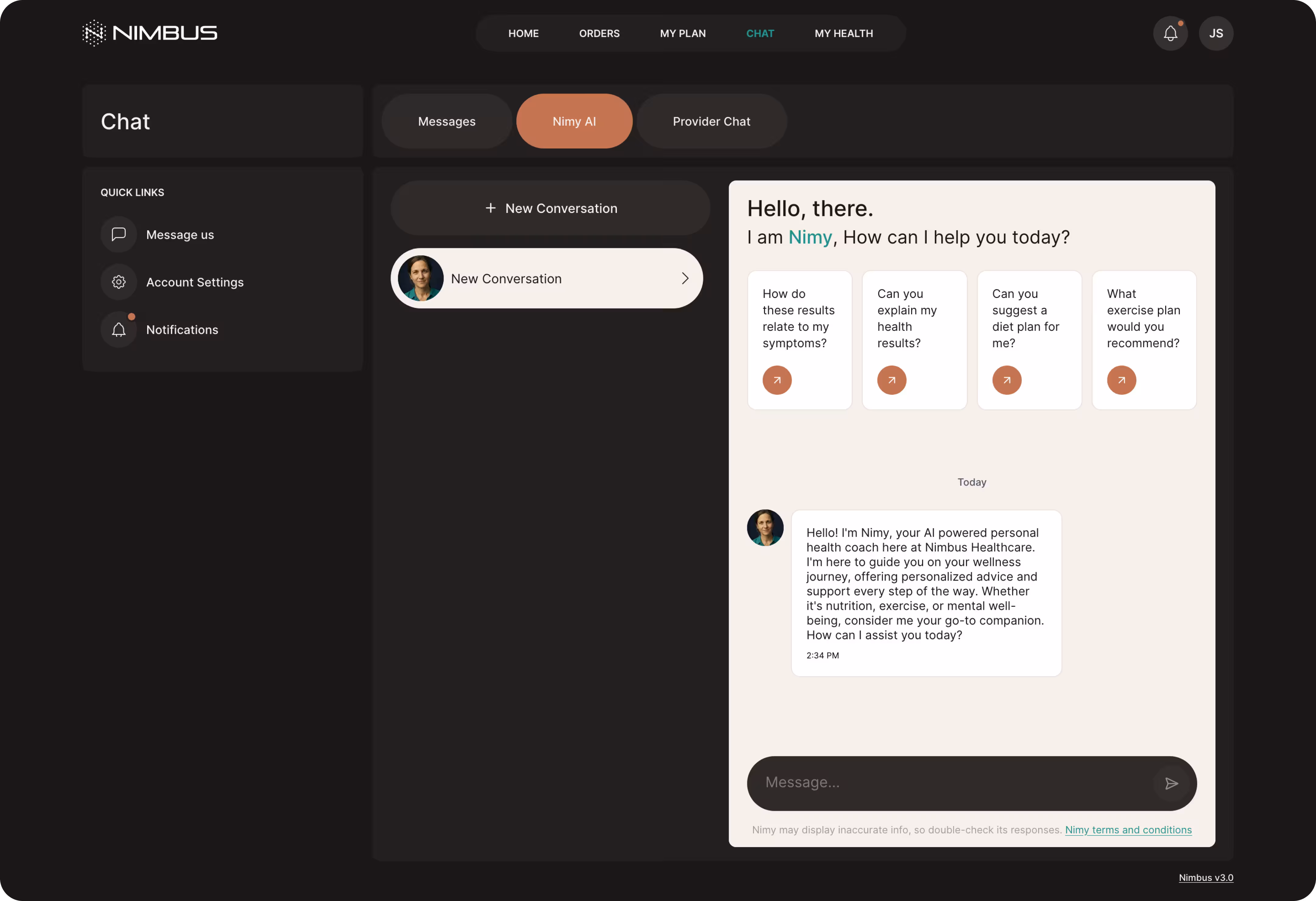 Schedule your lab work step in the Nimbus member portal with date and location options