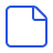 Blue outline icon of a document with a folded top-right corner.