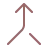 Brown arrow splitting into two branches at the bottom, pointing up.