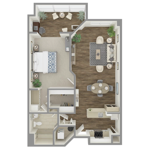 One Bedroom Traditional