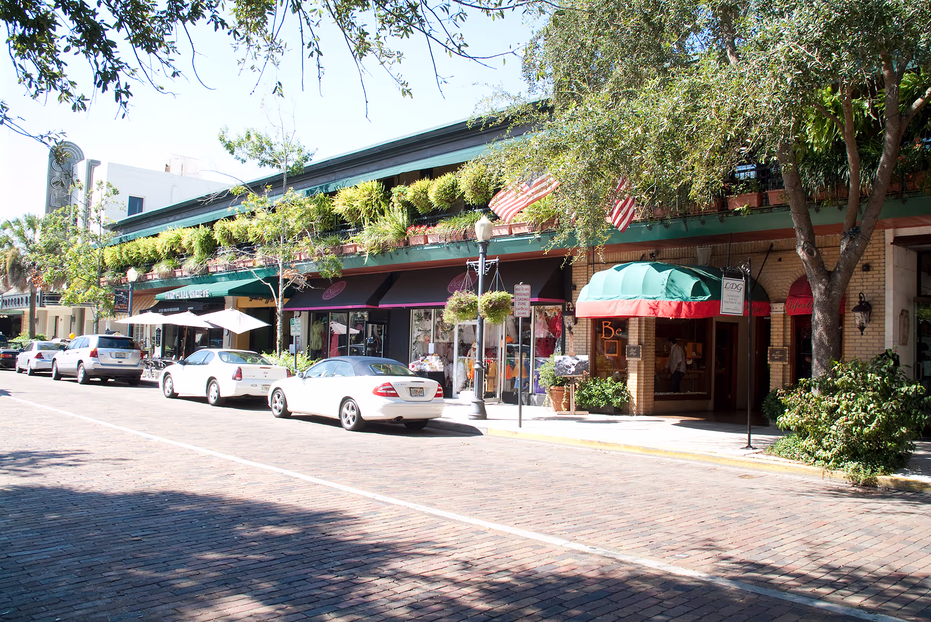 Additional shops in downtown Winter Park, Florida, showcasing vibrant storefronts, boutique displays, and a lively, walkable atmosphere.