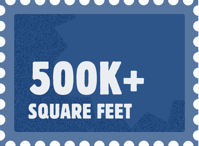 500K+ square feet