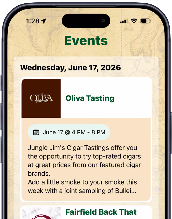 Jungle Jim's app screen