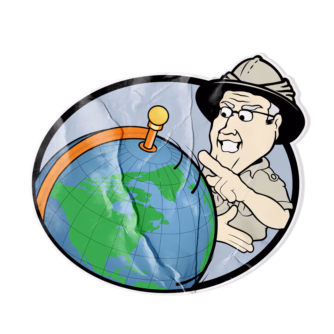 Jungle Jim with globe sticker