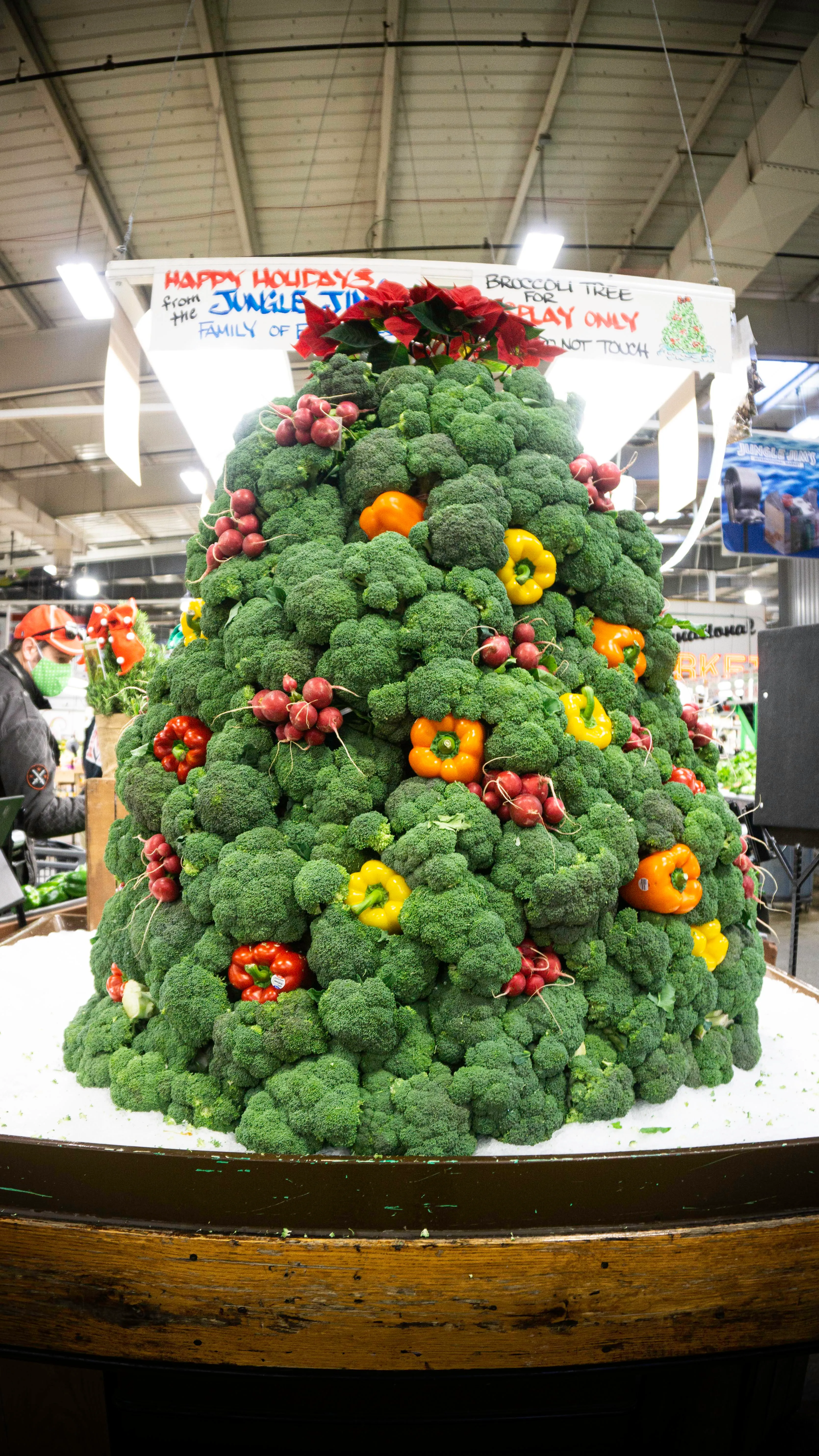 Broccoli Christmas tree display