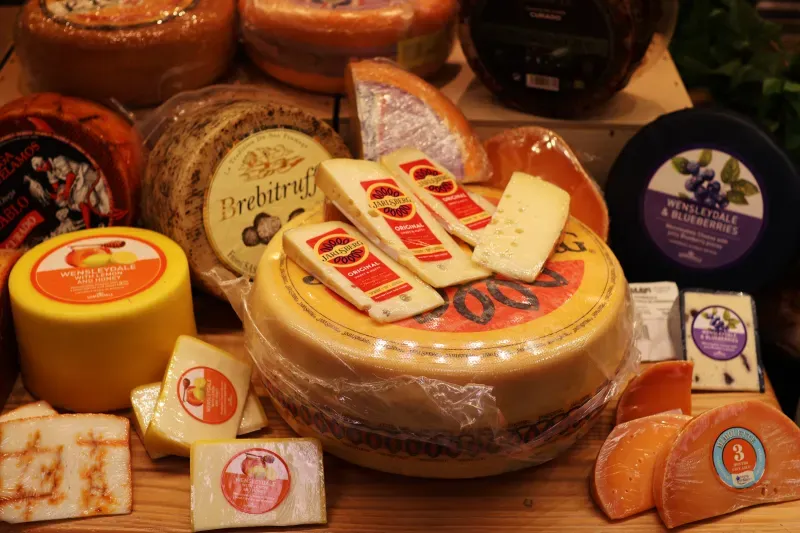 Cheese display in the Fresh Foods department
