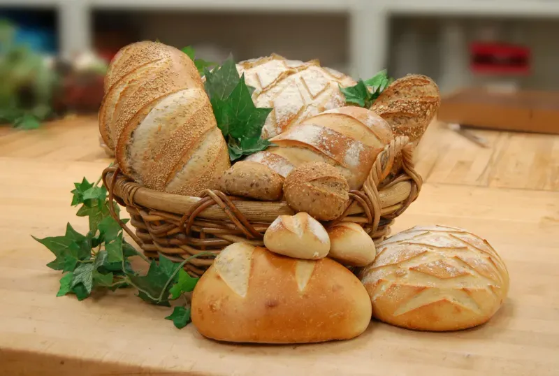 Freshly baked sourdough breads