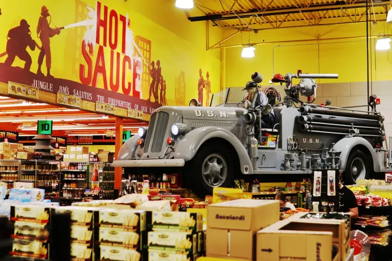 Fire truck display at Jungle Jim’s Eastgate