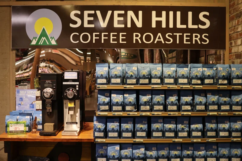 Seven Hills Coffee Roasters display at Jungle Jim's