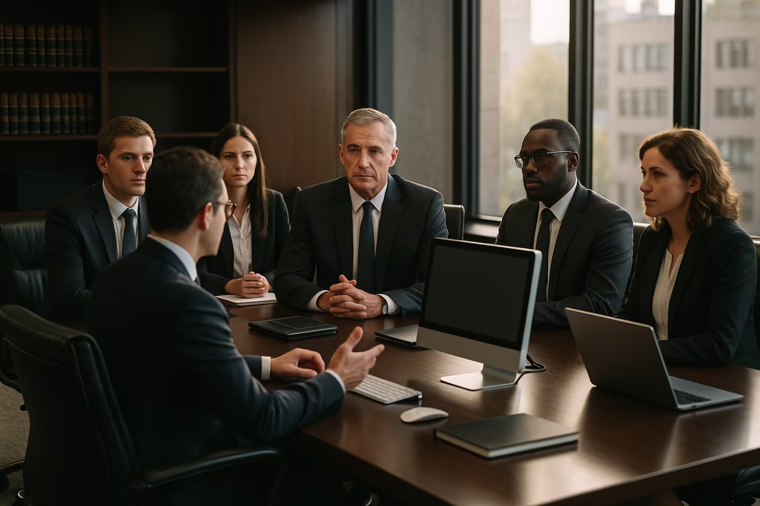 Lawyers discussing managed IT services