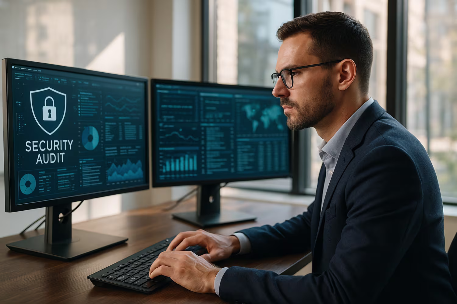 IT professional conducting security audit