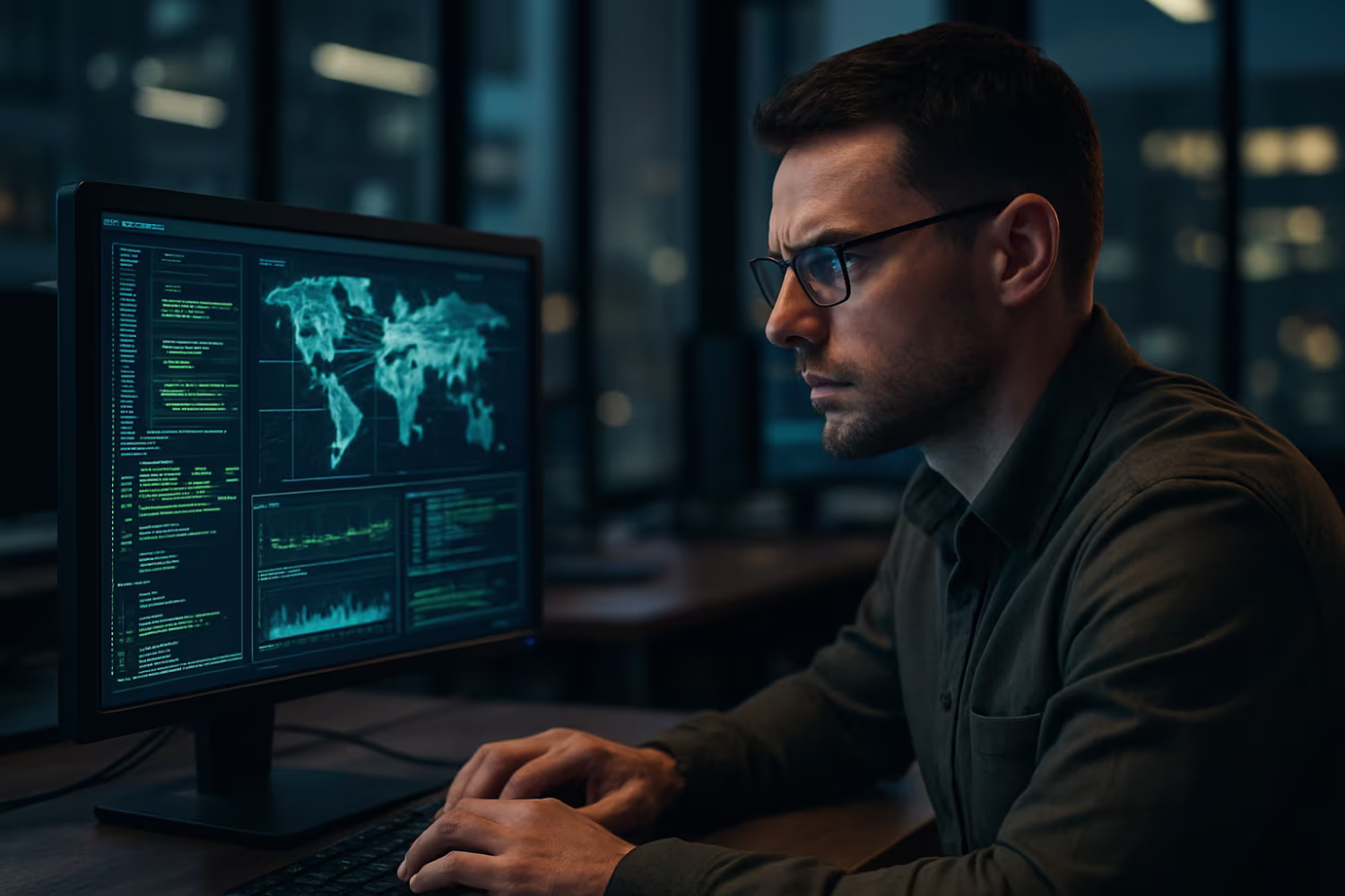 Expert analyzing advanced threat detection