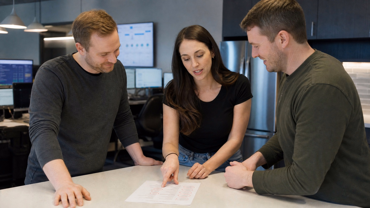 Woman explains access list policy violation to colleagues 66 chars