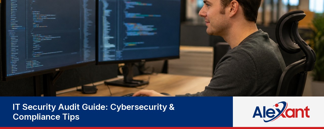 IT security agent working on his powerhouse software.