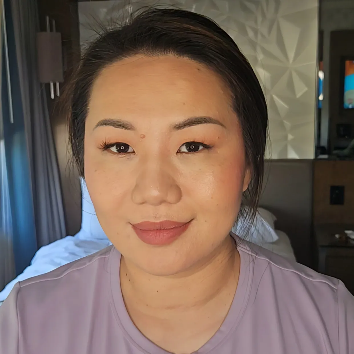 Client with soft, glowing skin first makeup by Gold Coast makeup artist Kirsty
