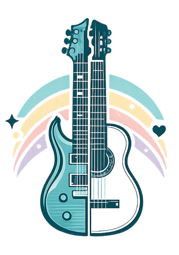 Image of a classical guitar hanging on a wall