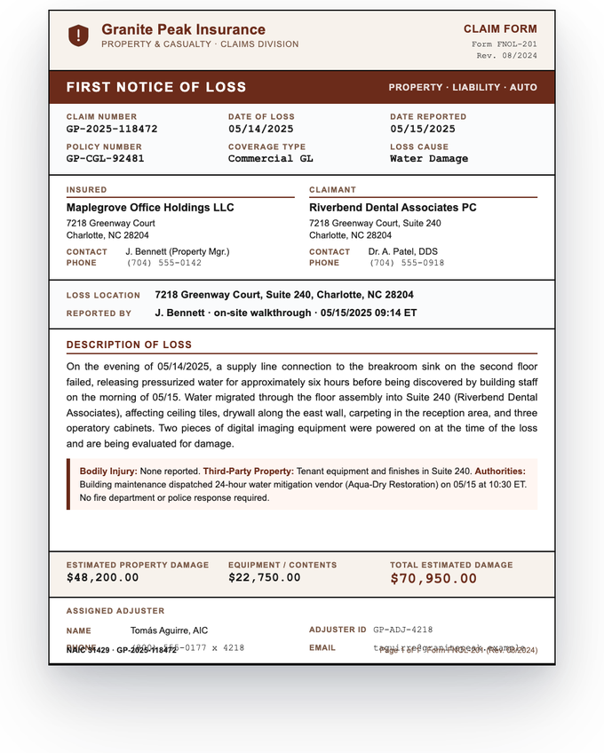 CMS-1500 and UB-04 claim forms — sample extracted by Sensible